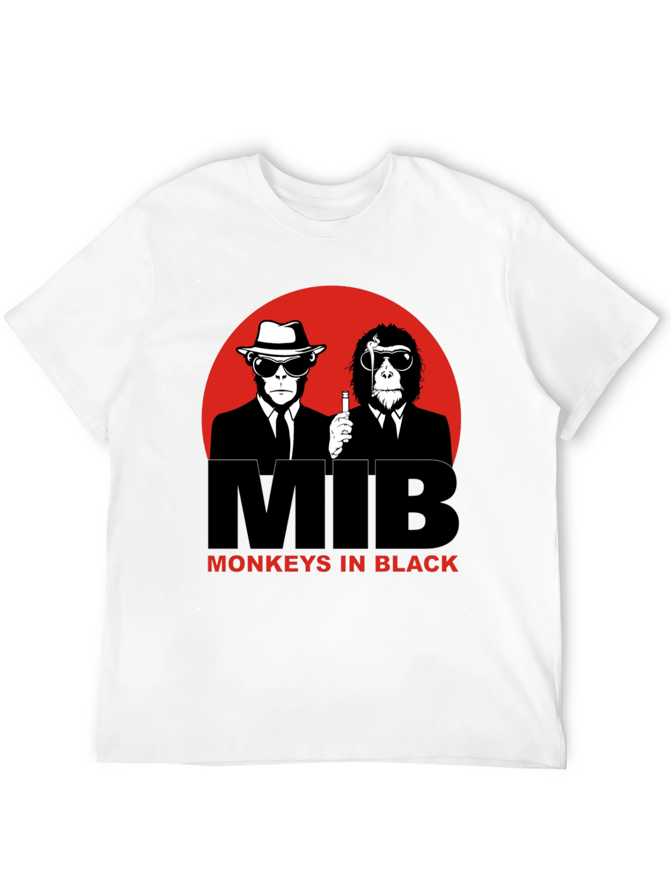 MIB Monkeys in Black Graphic T-Shirt