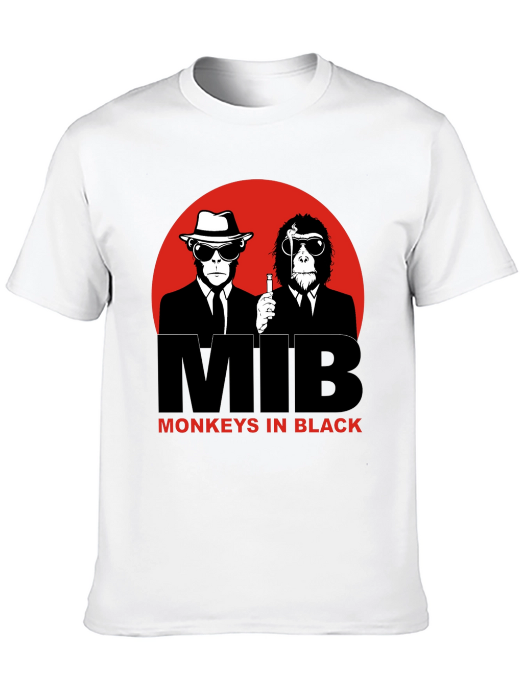 MIB Monkeys in Black Graphic T-Shirt