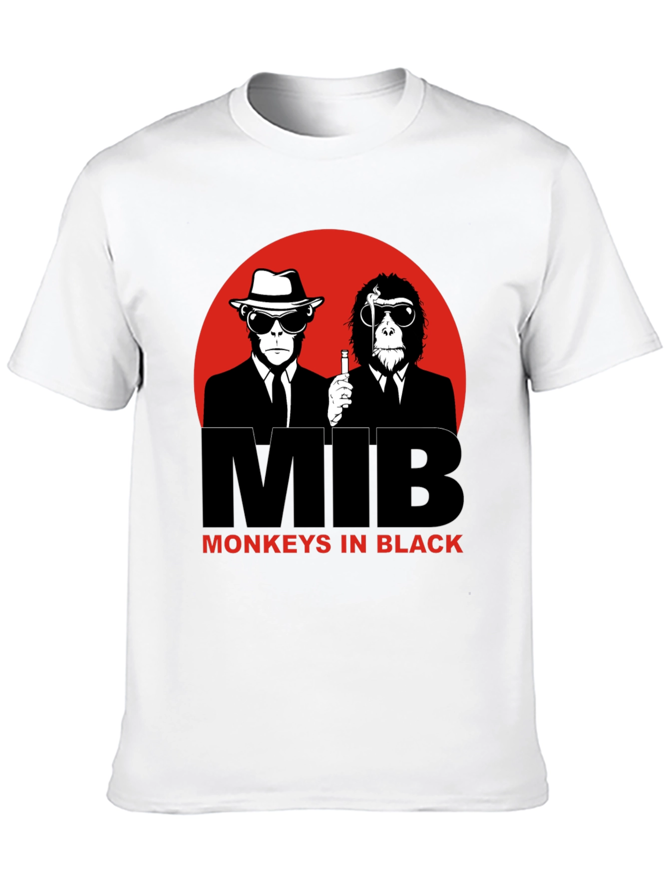 MIB Monkeys in Black Graphic T-Shirt