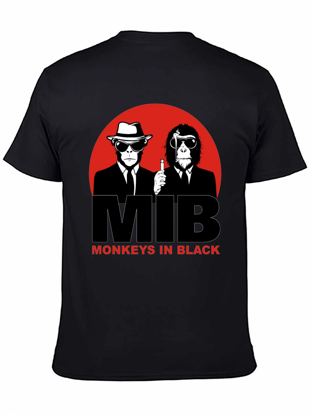 MIB Monkeys in Black Graphic T-Shirt