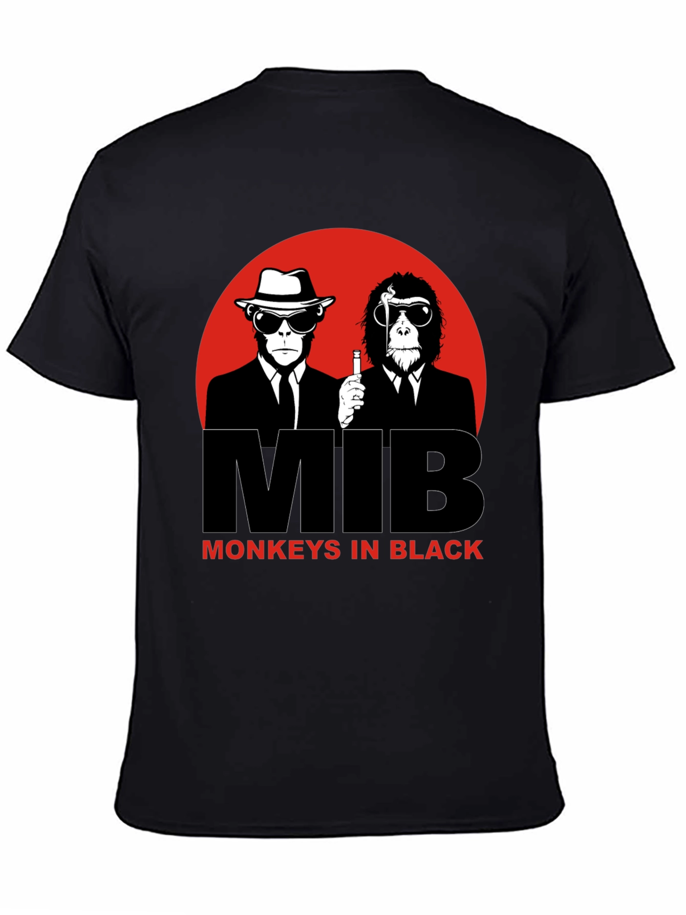 MIB Monkeys in Black Graphic T-Shirt