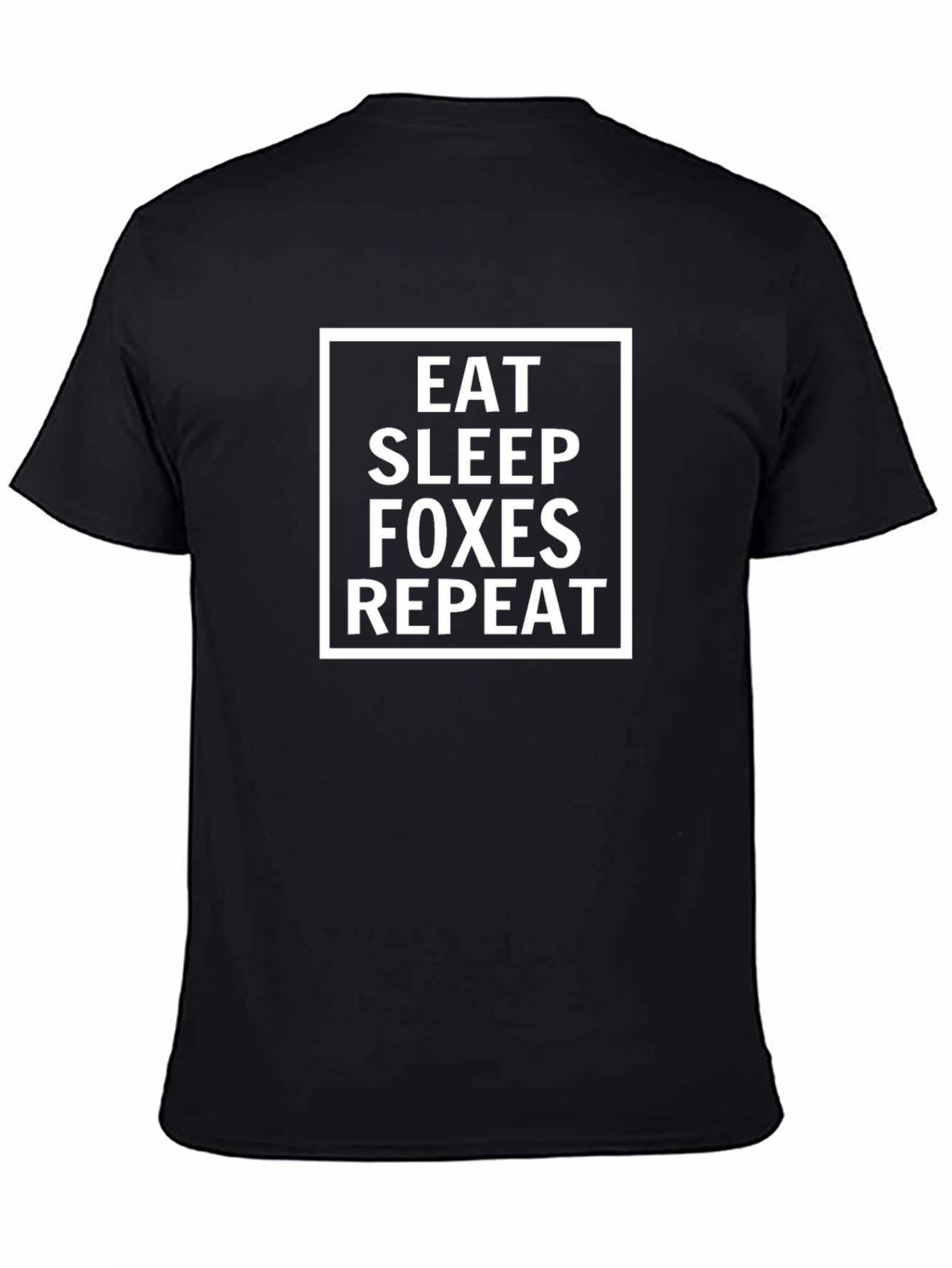 Eat Sleep Foxes Repeat - Mens Black Graphic T-Shirt