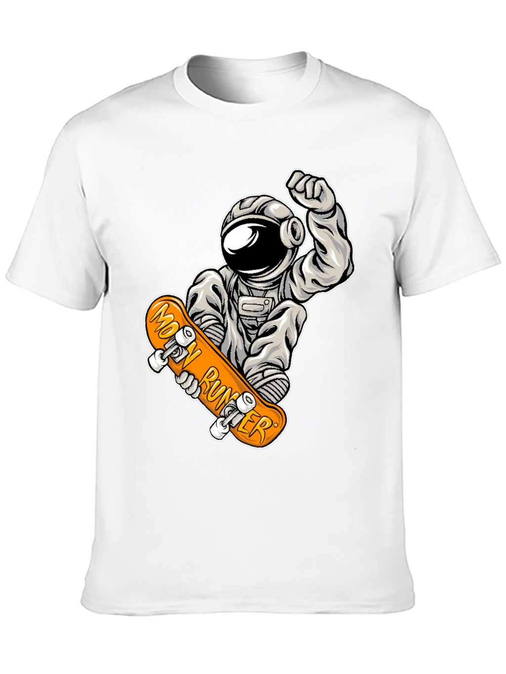 Moon Runner Astronaut Skateboard Graphic Tee