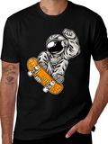 Moon Runner Astronaut Skateboard Graphic Tee