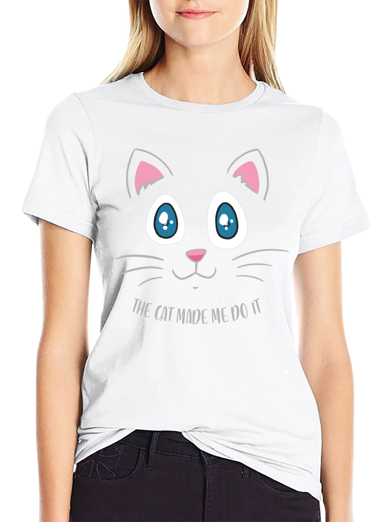 Cat Made Me Do It Graphic Tee - Black T-Shirt