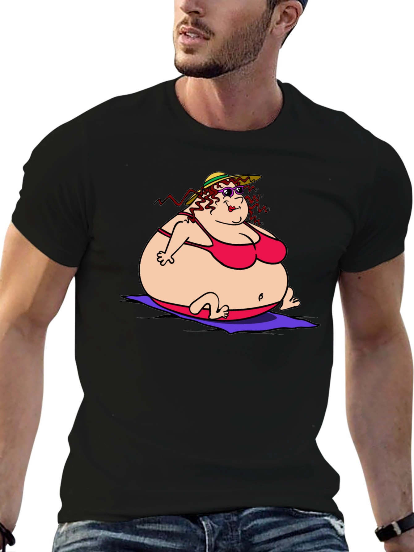 Humorous Cartoon Lady T-Shirt