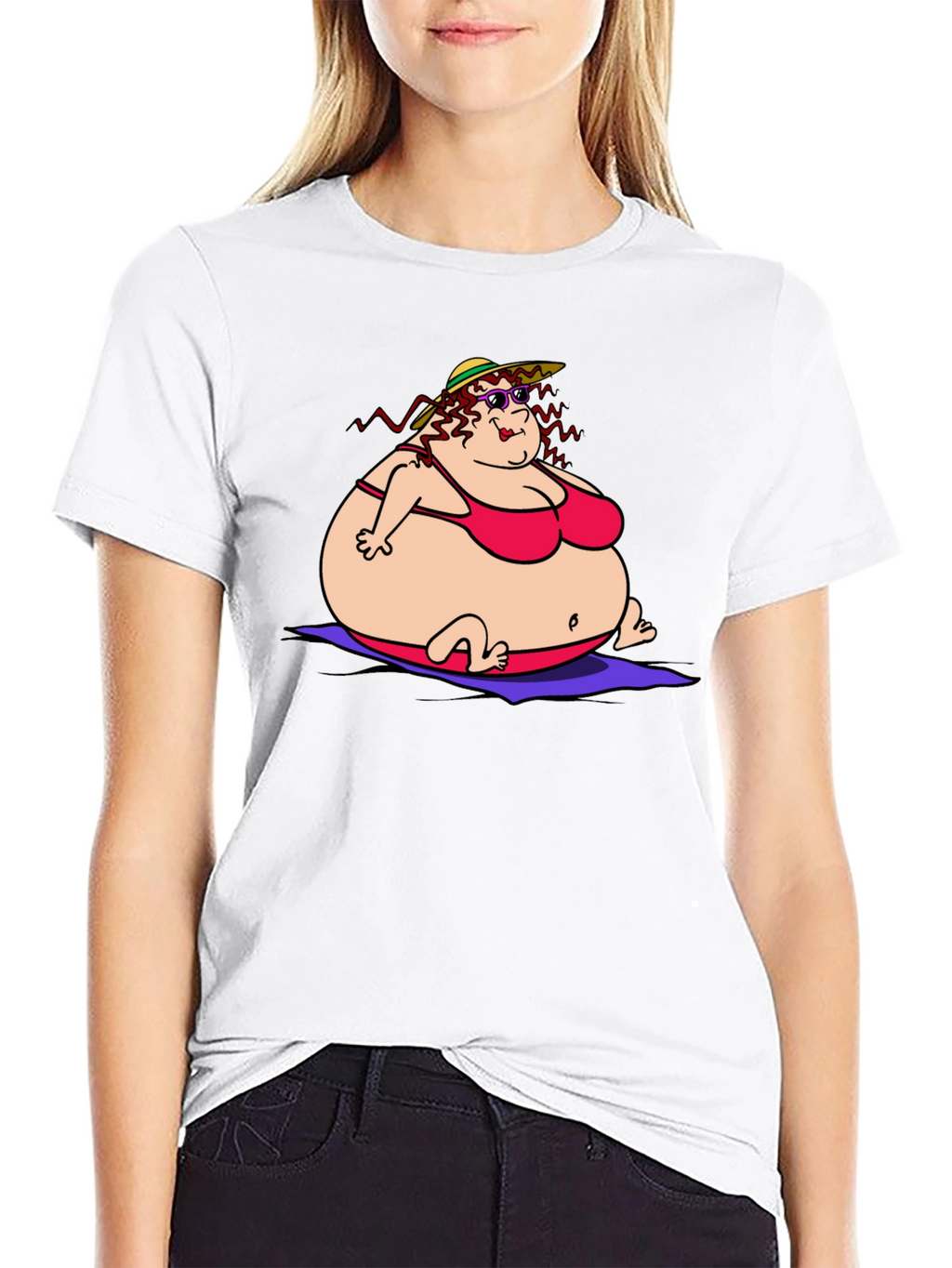 Humorous Cartoon Lady T-Shirt