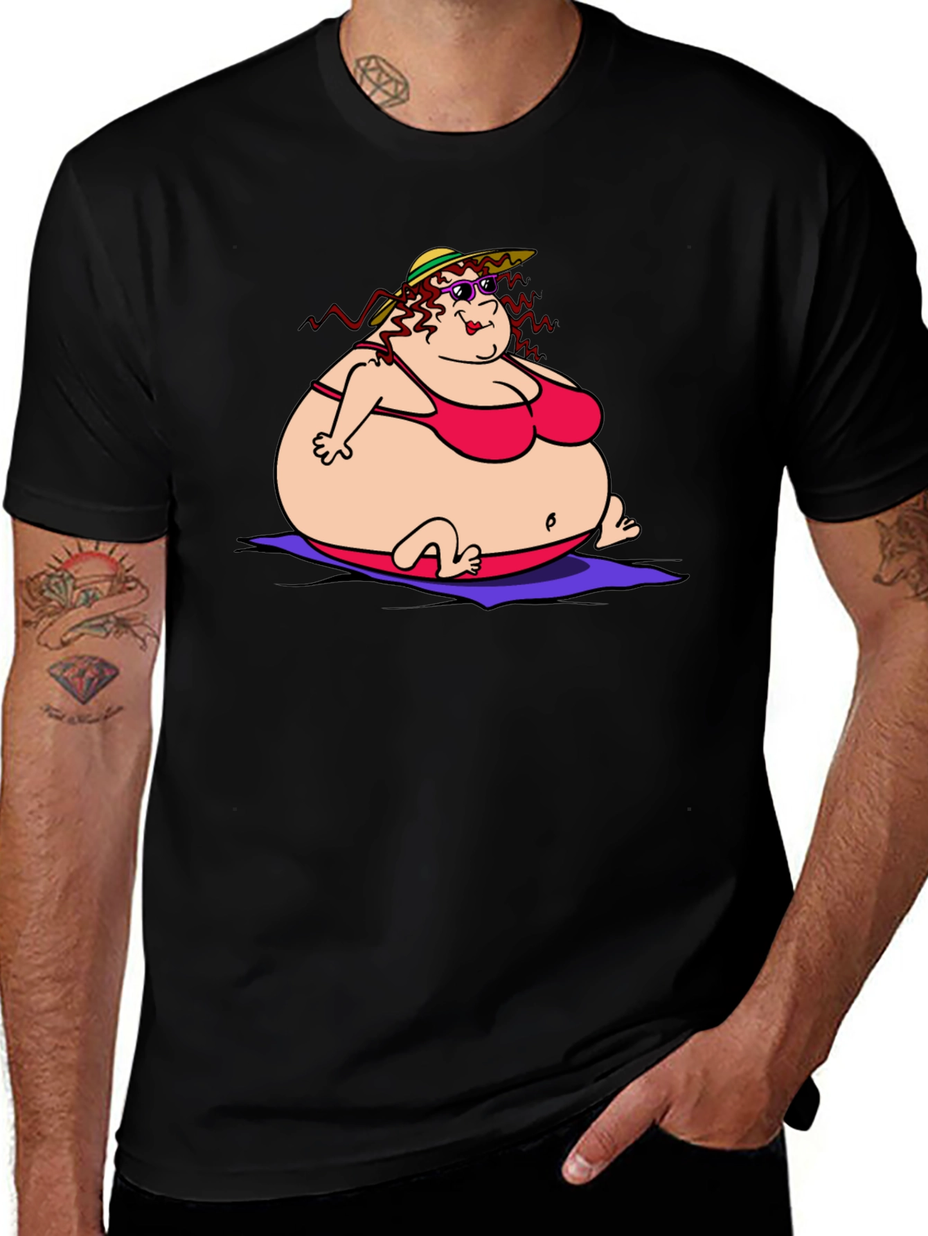 Humorous Cartoon Lady T-Shirt