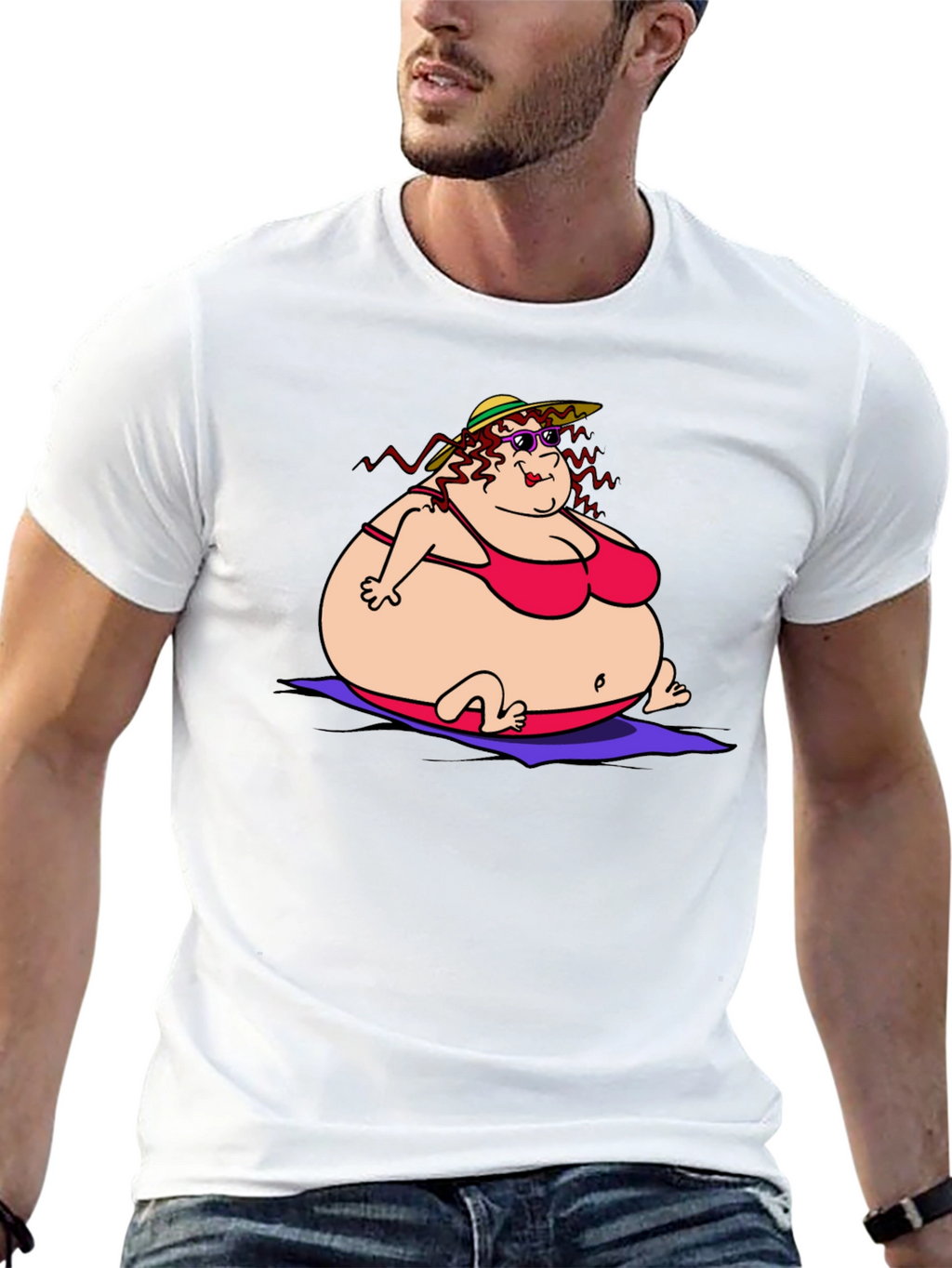 Humorous Cartoon Lady T-Shirt