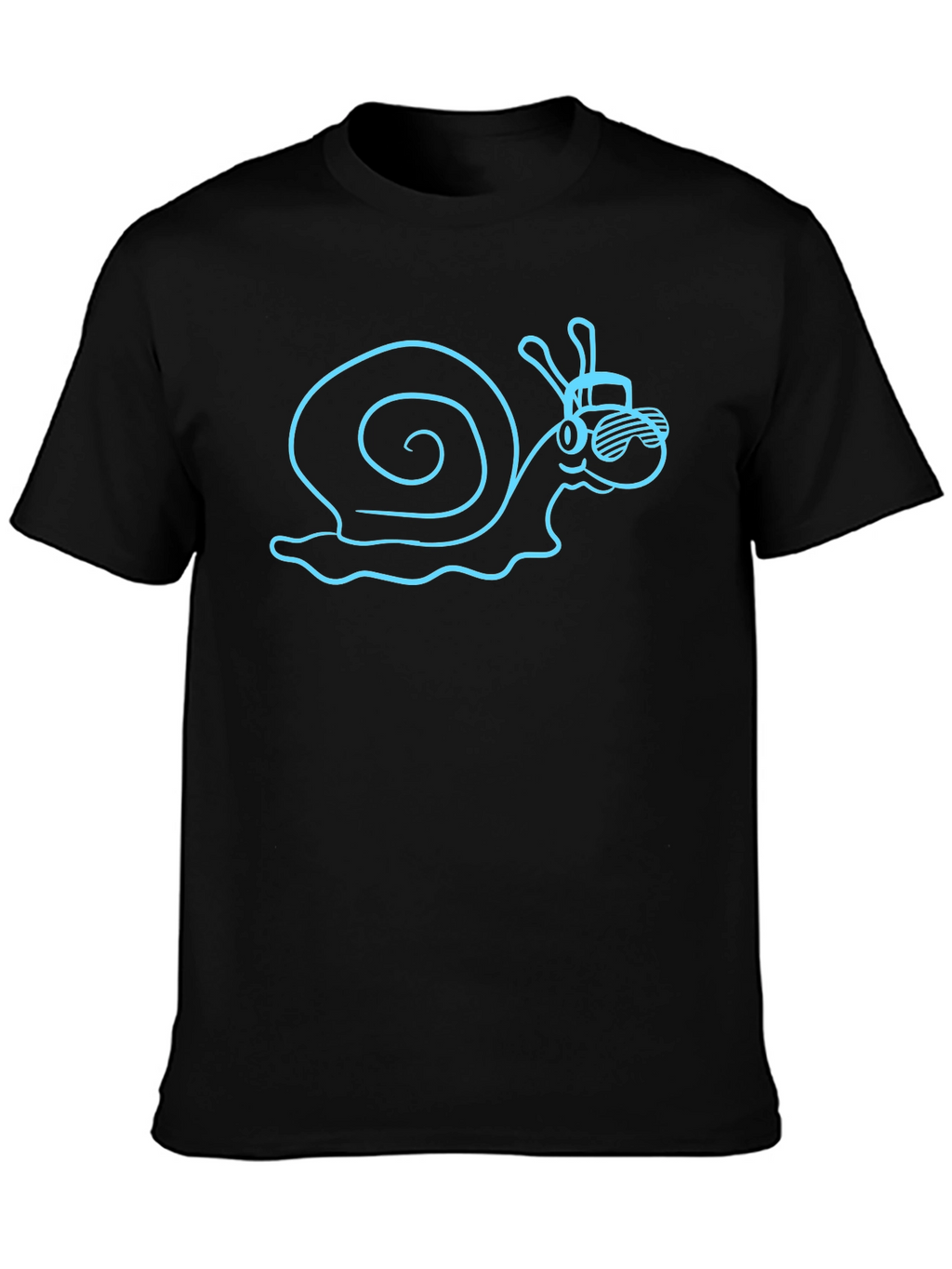 Cool Snail Graphic Tee - Black Cotton Blend
