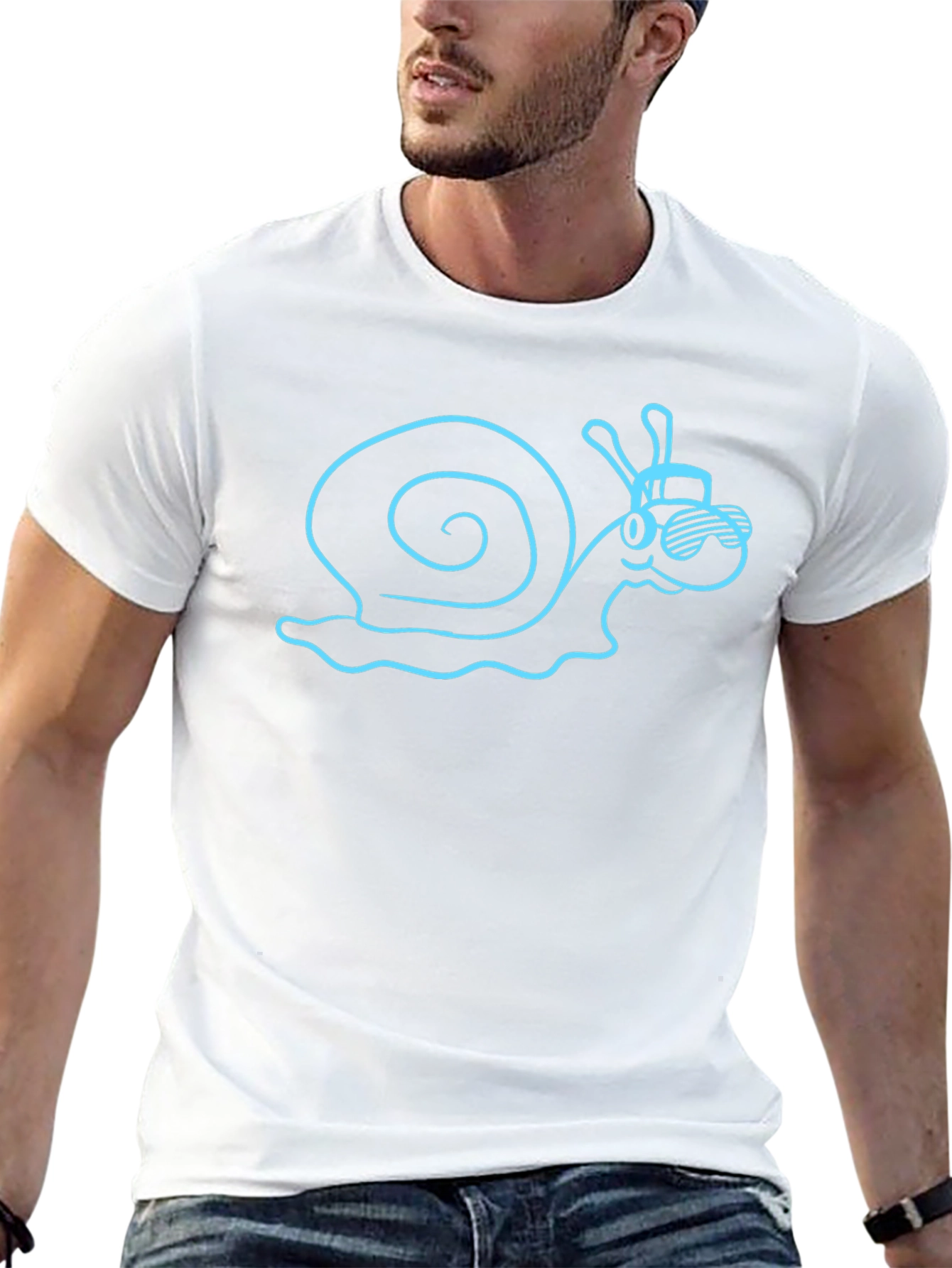 Cool Snail Graphic Tee - Black Cotton Blend