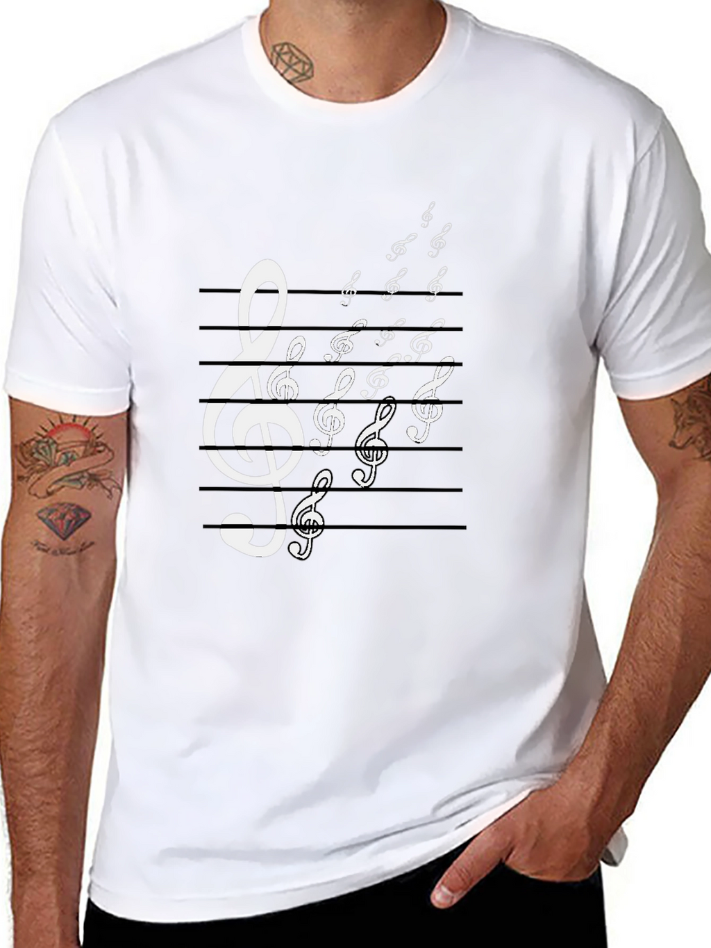 Musical Note Treble Clef Graphic T-Shirt