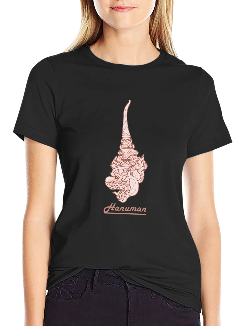 Hanuman Graphic Tee - Stylish Black T-Shirt