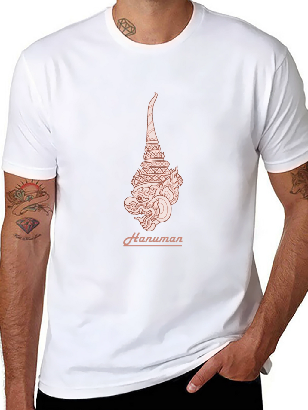 Hanuman Graphic Tee - Stylish Black T-Shirt