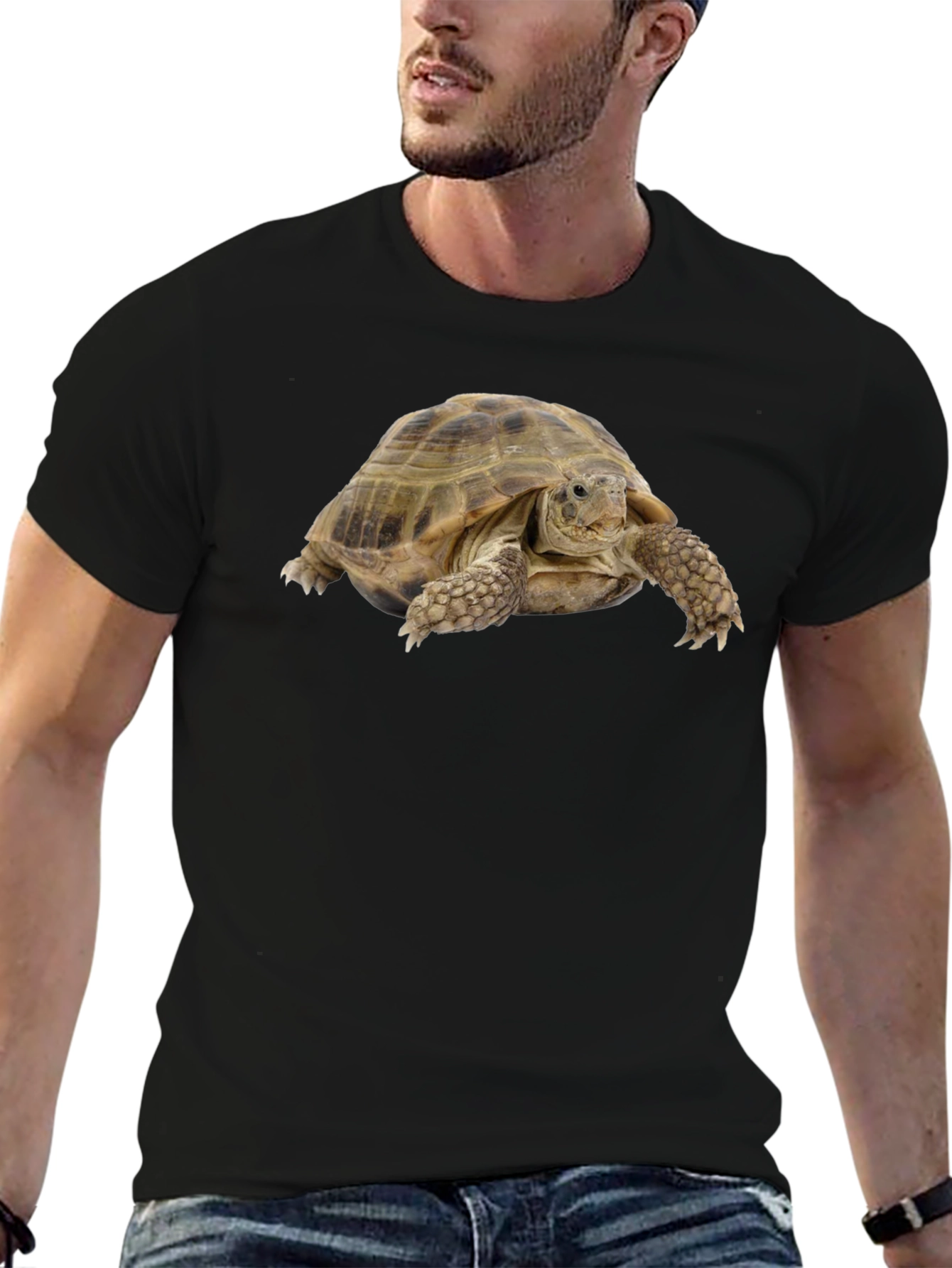 Tortoise Graphic T-Shirt - Black Cotton Tee