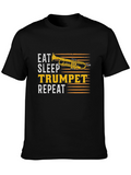 Eat Sleep Trumpet Repeat Black T-Shirt