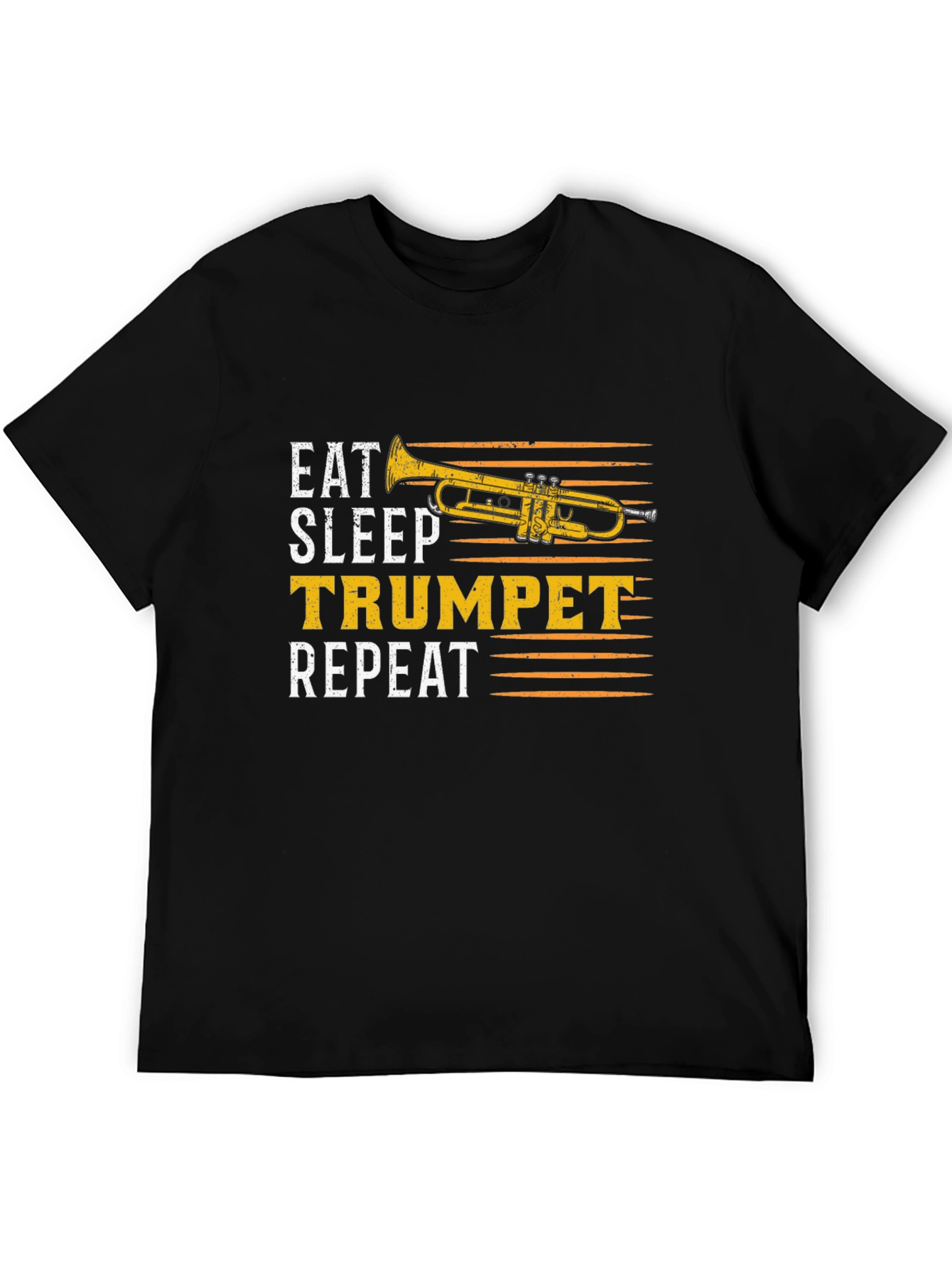 Eat Sleep Trumpet Repeat Black T-Shirt