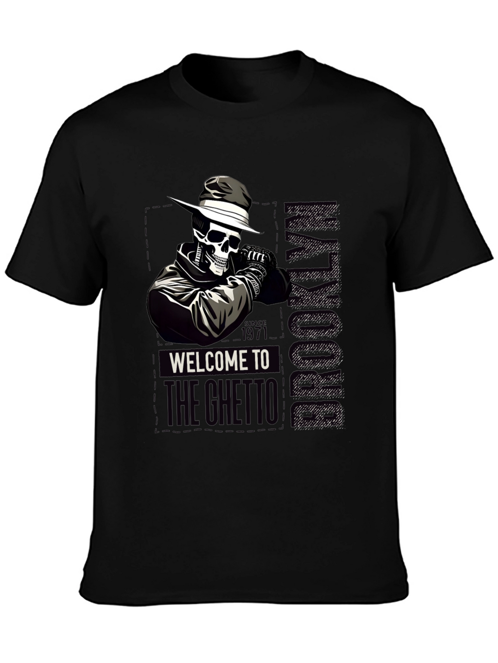 Brooklyn Ghetto Skull T-Shirt - Mens Graphic Tee