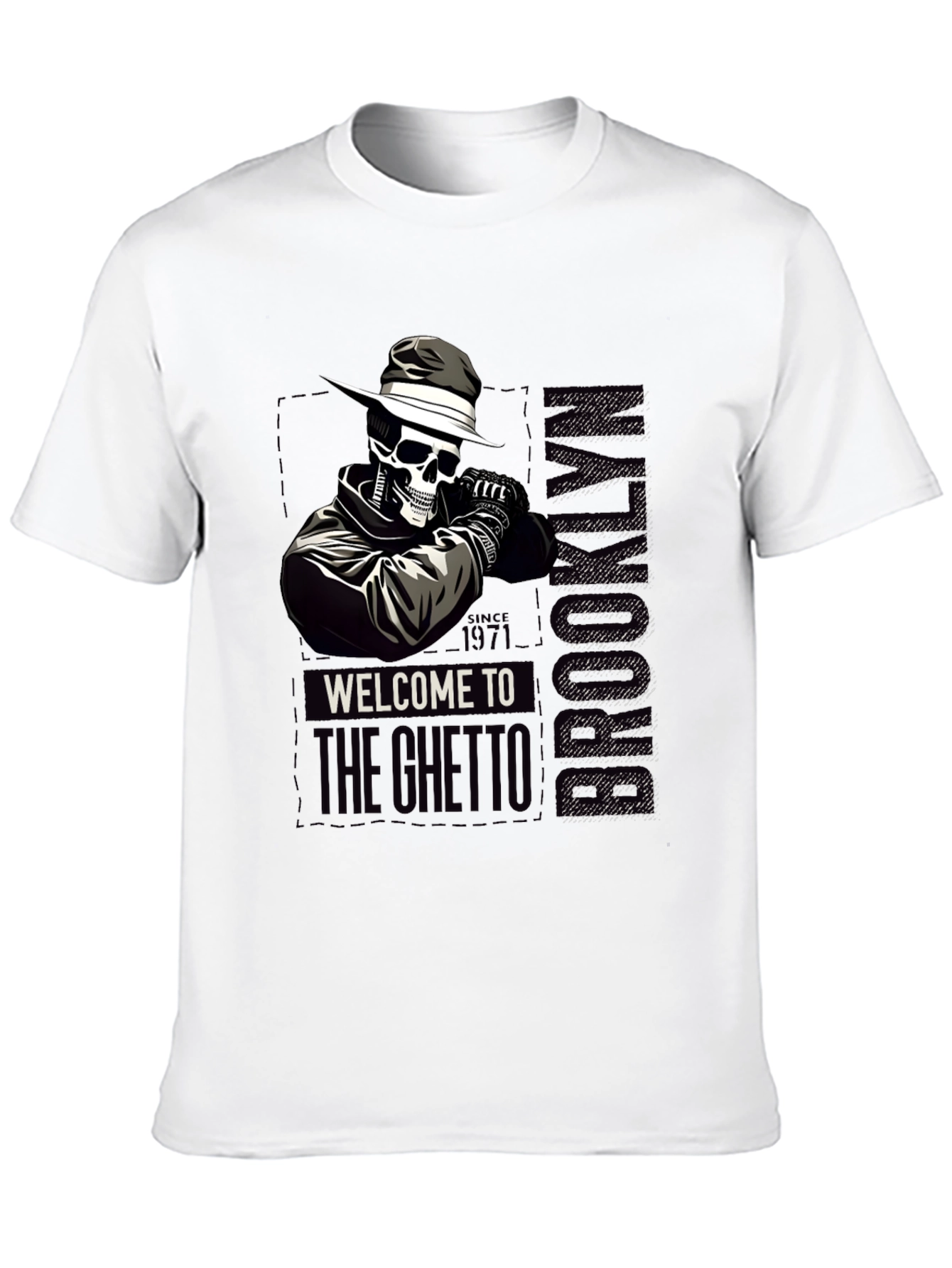 Brooklyn Ghetto Skull T-Shirt - Mens Graphic Tee