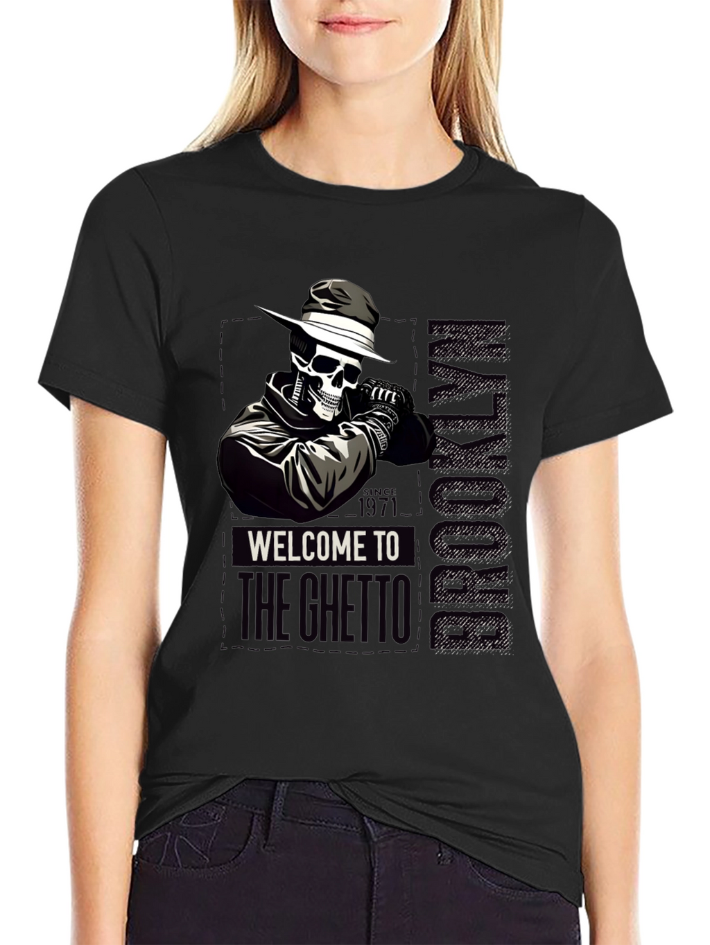 Brooklyn Ghetto Skull T-Shirt - Mens Graphic Tee