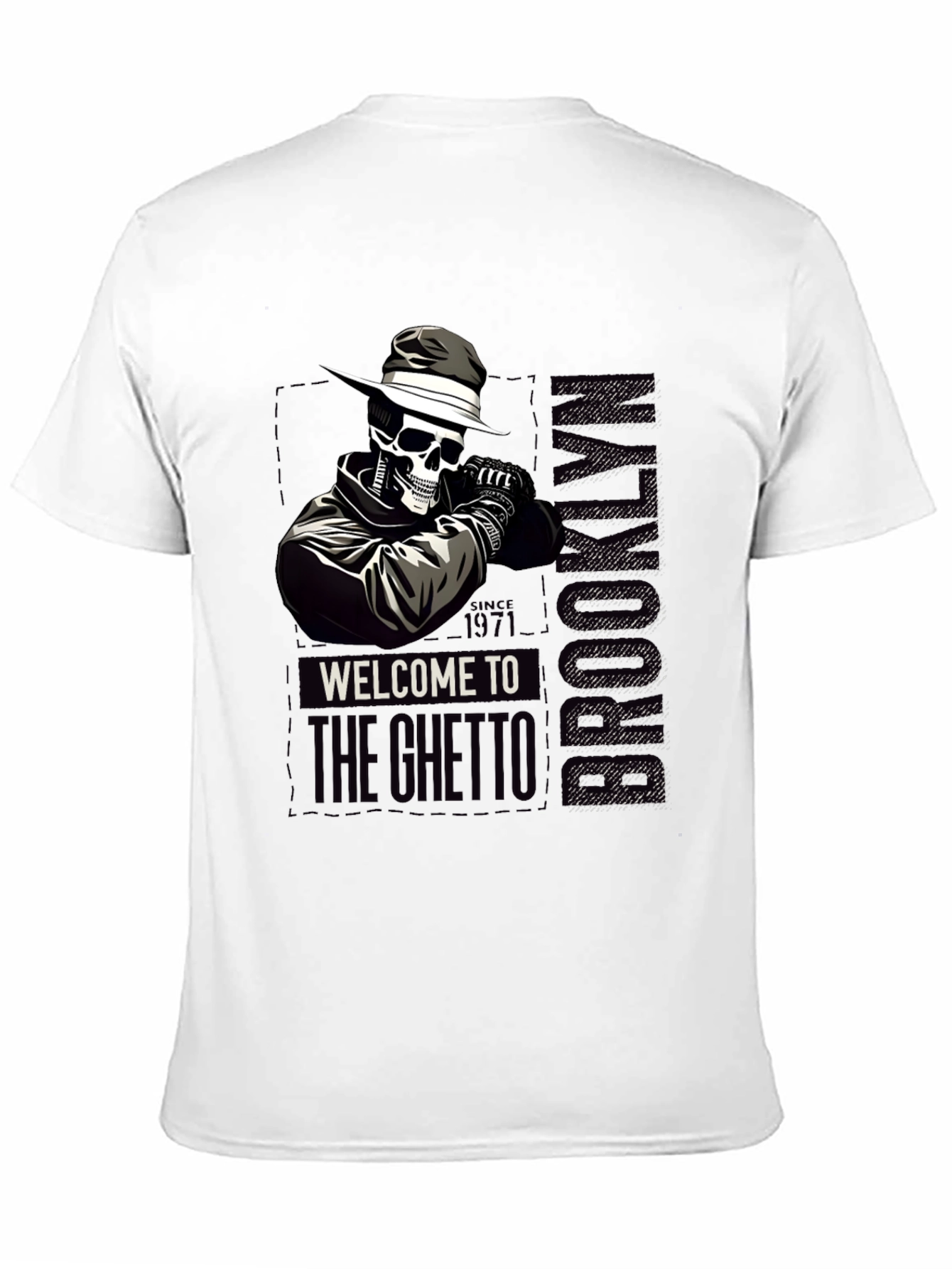 Brooklyn Ghetto Skull T-Shirt - Mens Graphic Tee