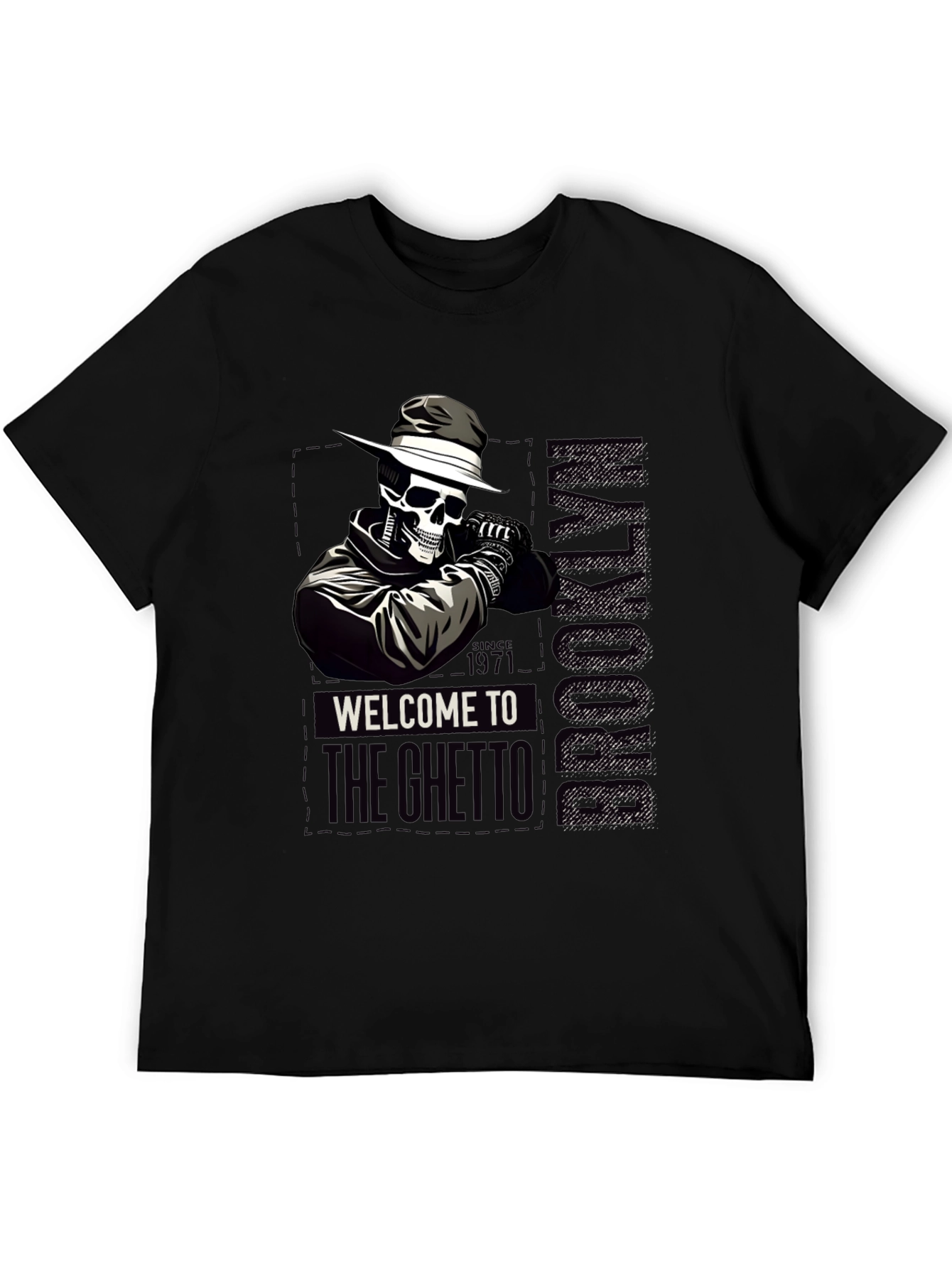 Brooklyn Ghetto Skull T-Shirt - Mens Graphic Tee