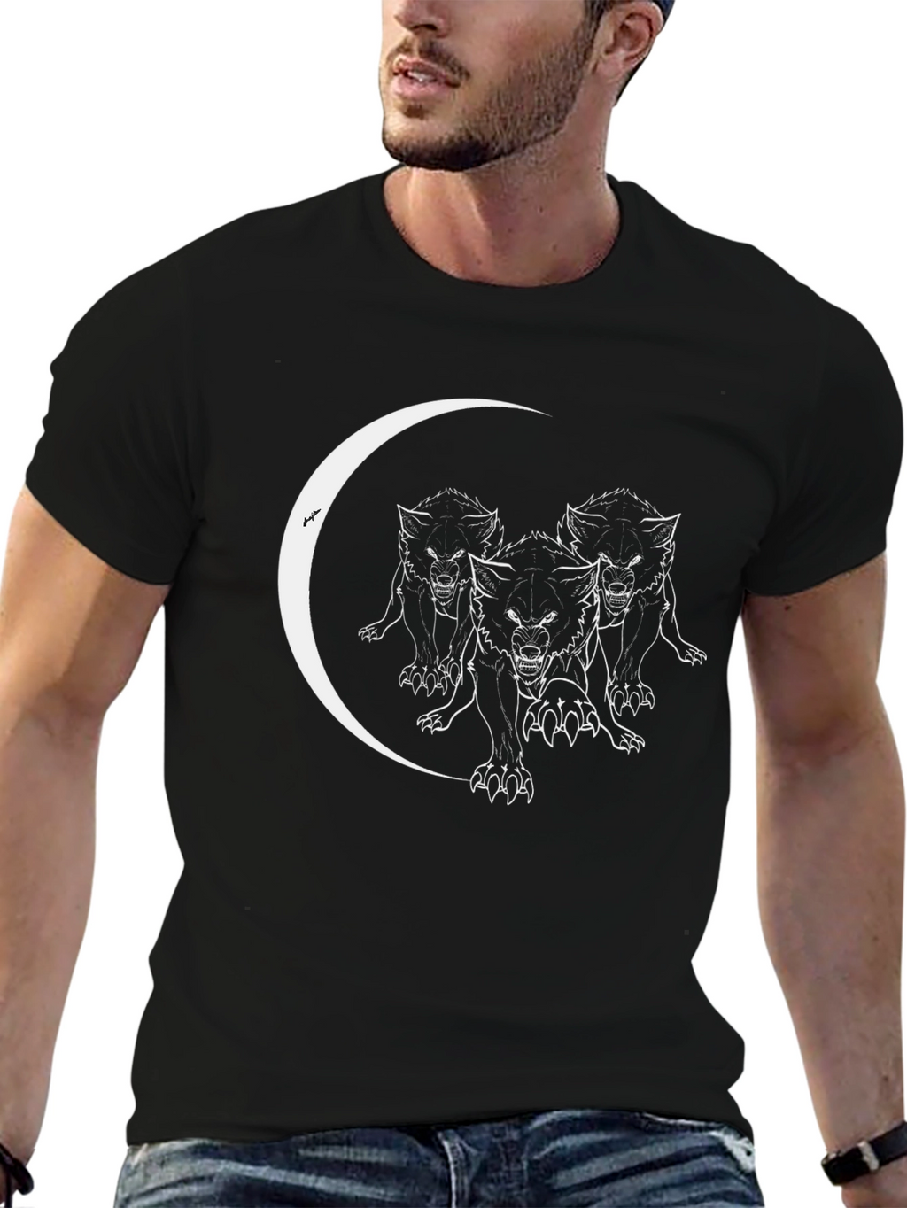 Wolf Pack Moon T-Shirt - Black