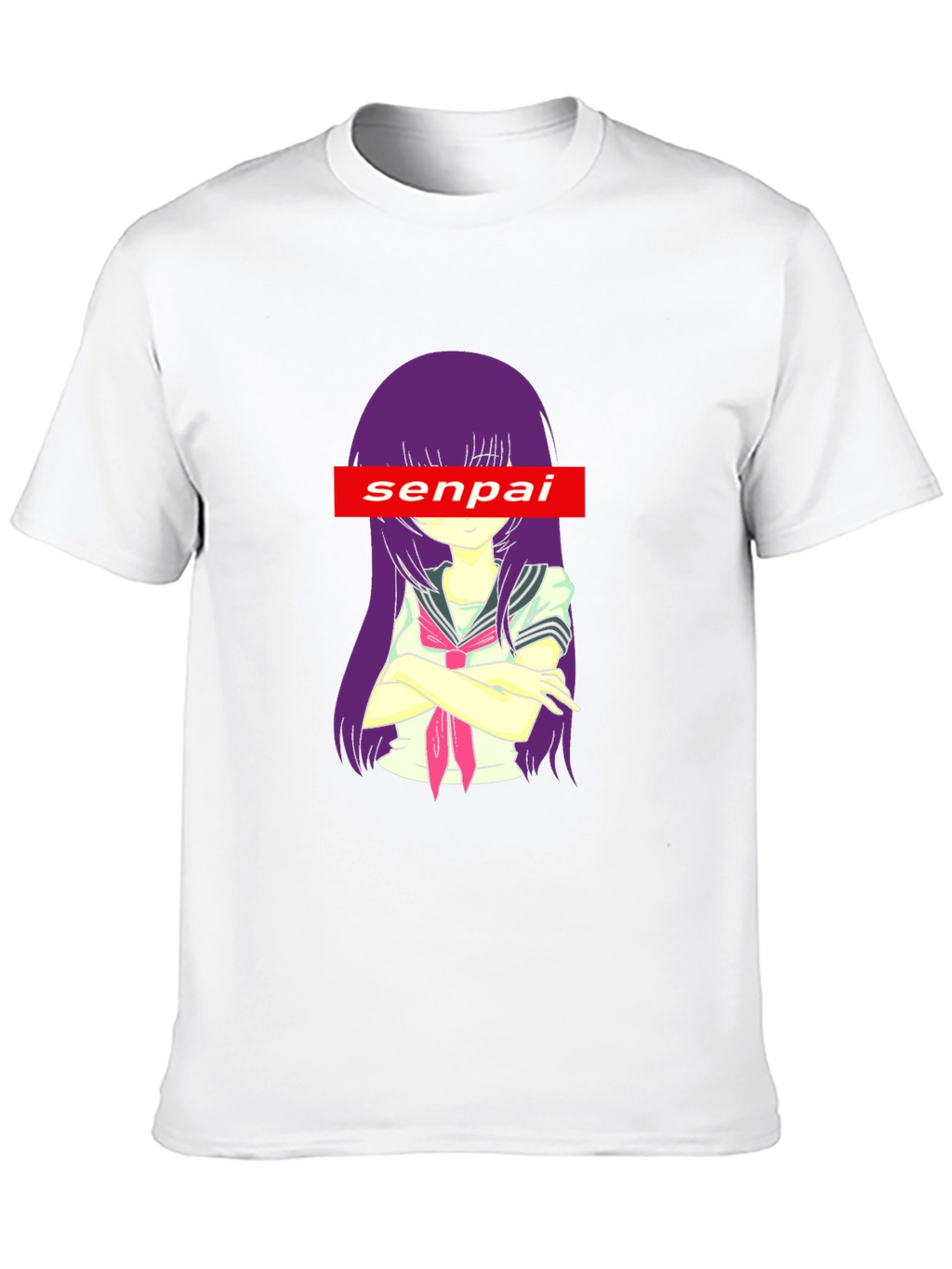 Senpai Anime Graphic Tee - Black Cotton T-Shirt