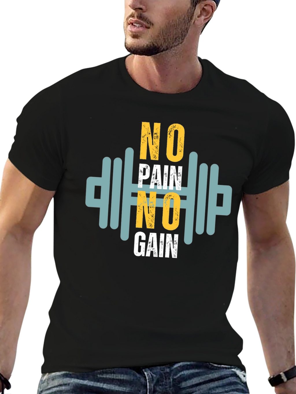 Motivational No Pain No Gain Graphic Tee