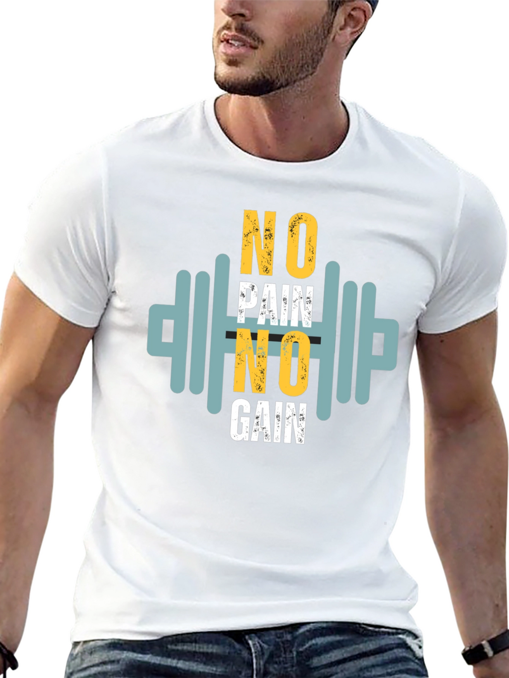 Motivational No Pain No Gain Graphic Tee