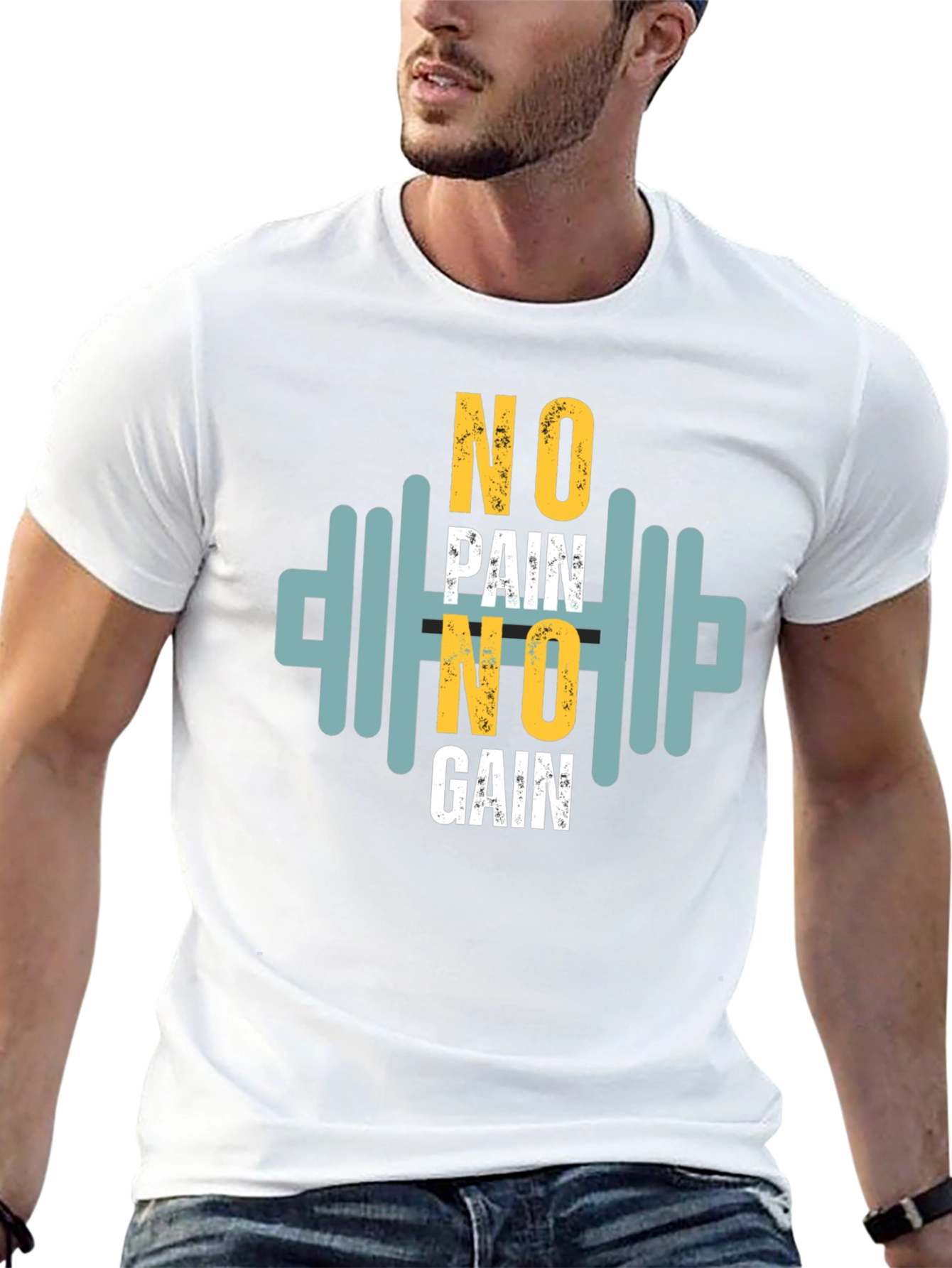 Motivational No Pain No Gain Graphic Tee