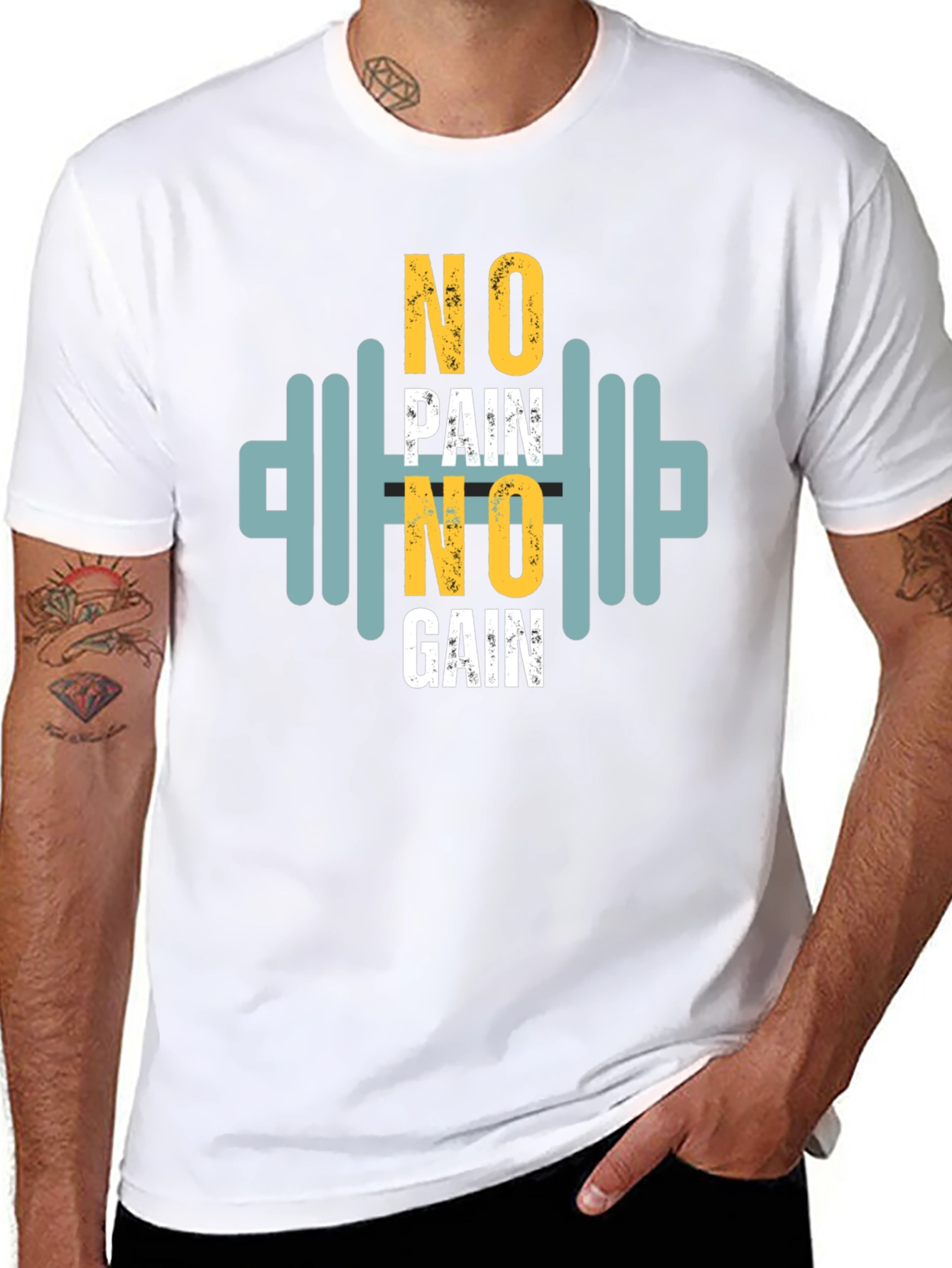 Motivational No Pain No Gain Graphic Tee