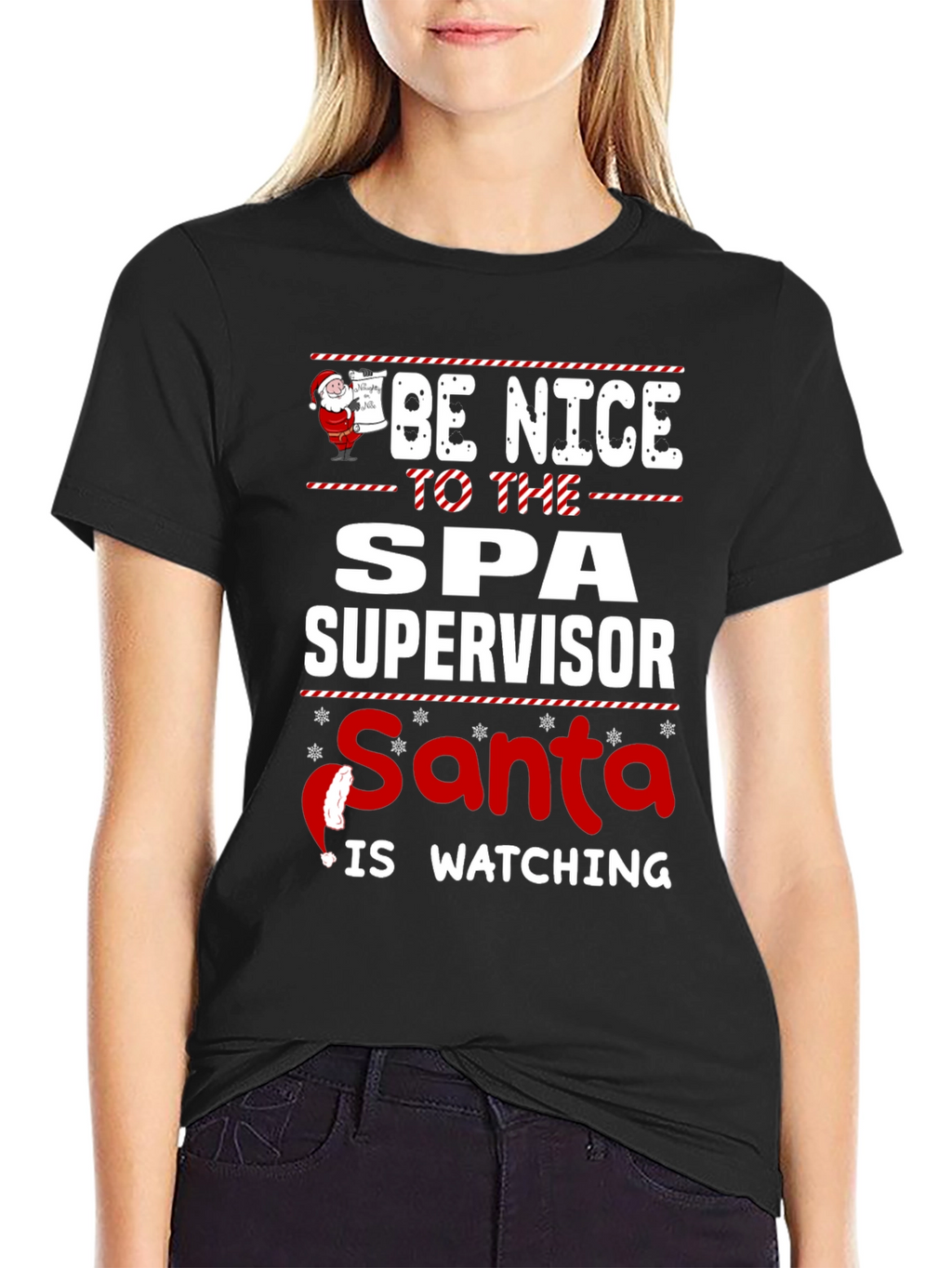 Spa Supervisor Santa Watching T-Shirt