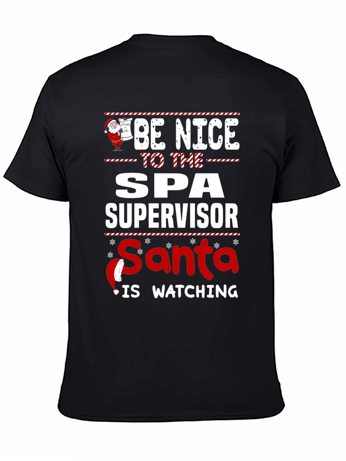 Spa Supervisor Santa Watching T-Shirt