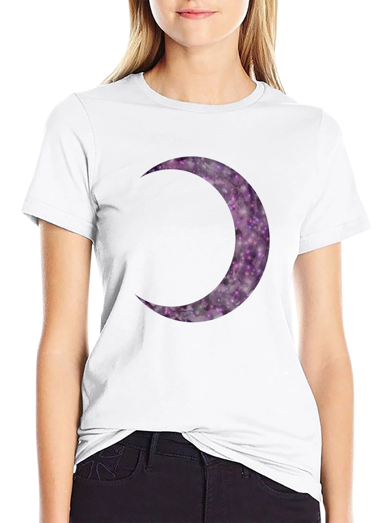 Cosmic Crescent Moon Graphic Tee