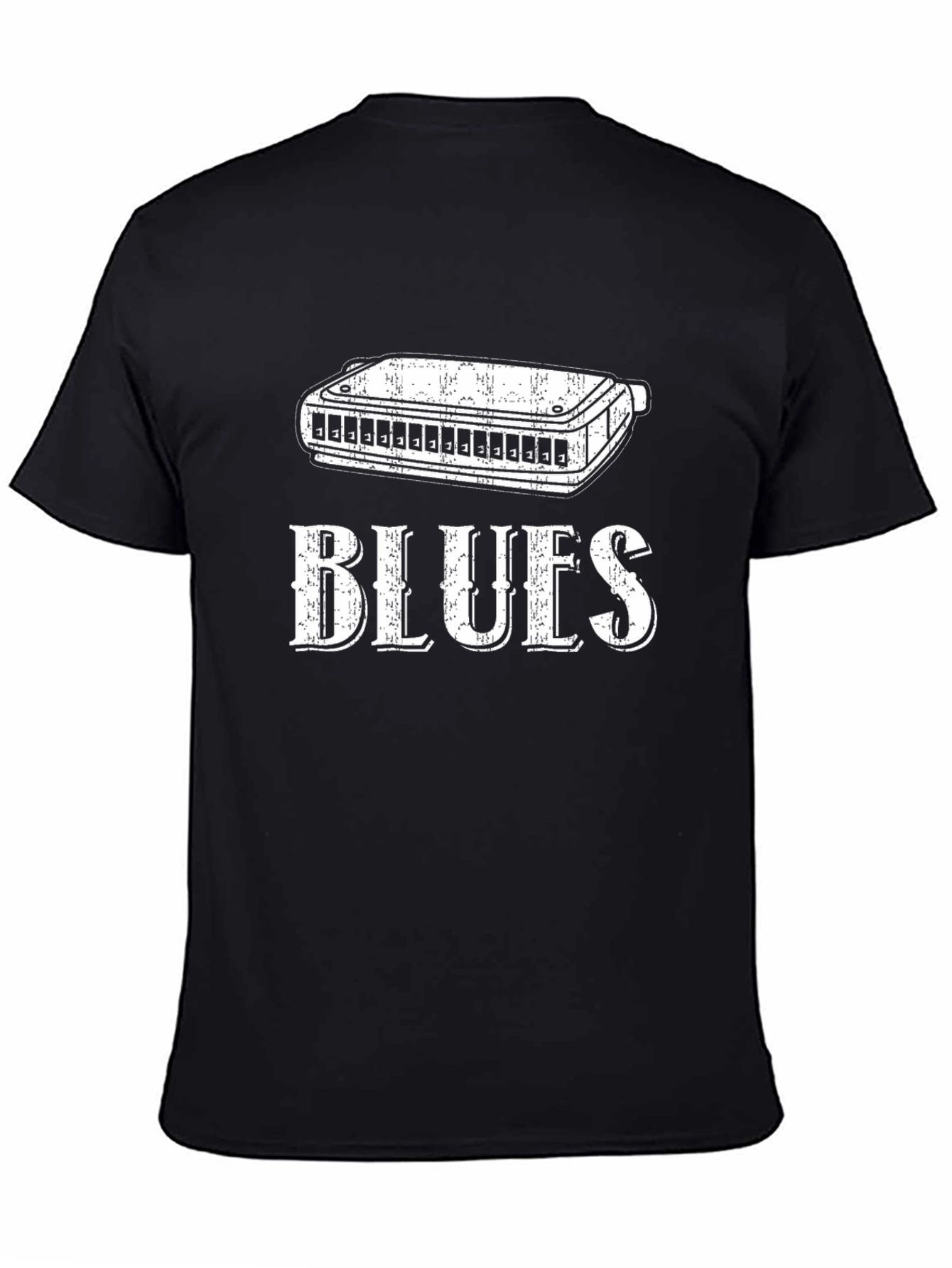 Blues Harmonica Graphic T-Shirt - Music Lover Tee