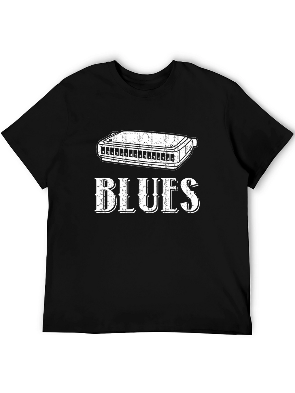 Blues Harmonica Graphic T-Shirt - Music Lover Tee