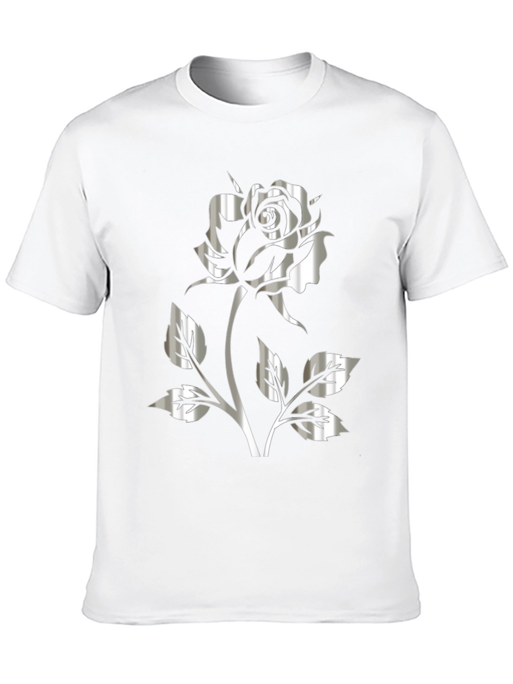 Silver Rose Graphic Black T-Shirt