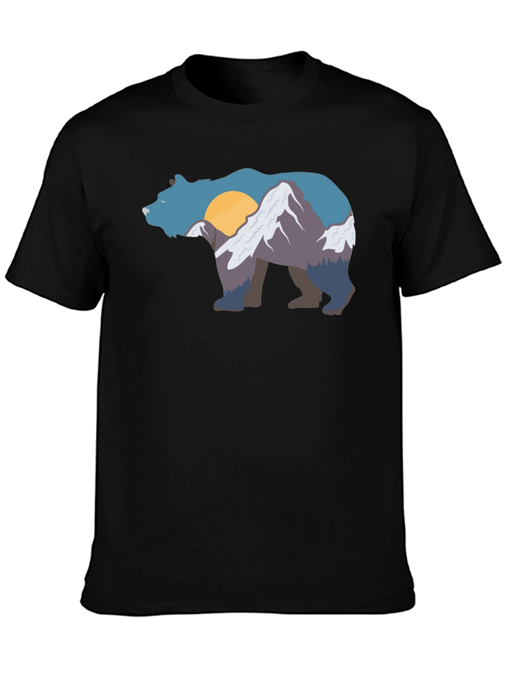 Bear Mountain Graphic Tee - Black Crew Neck