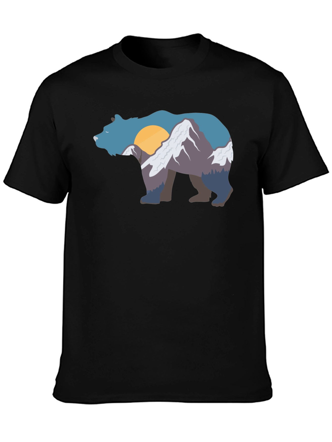 Bear Mountain Graphic Tee - Black Crew Neck
