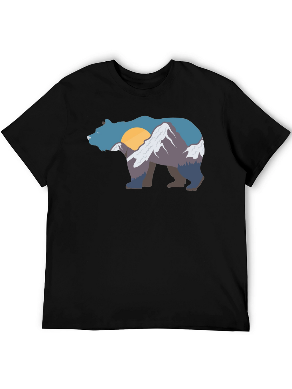Bear Mountain Graphic Tee - Black Crew Neck
