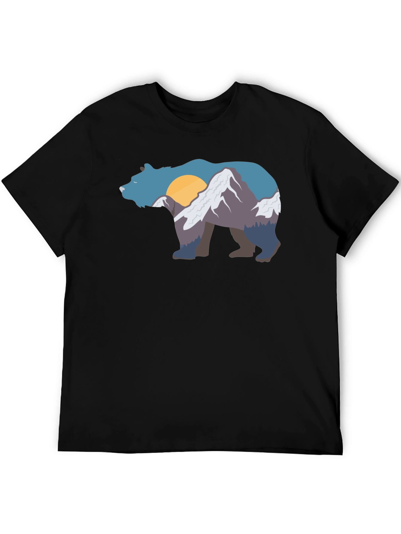 Bear Mountain Graphic Tee - Black Crew Neck