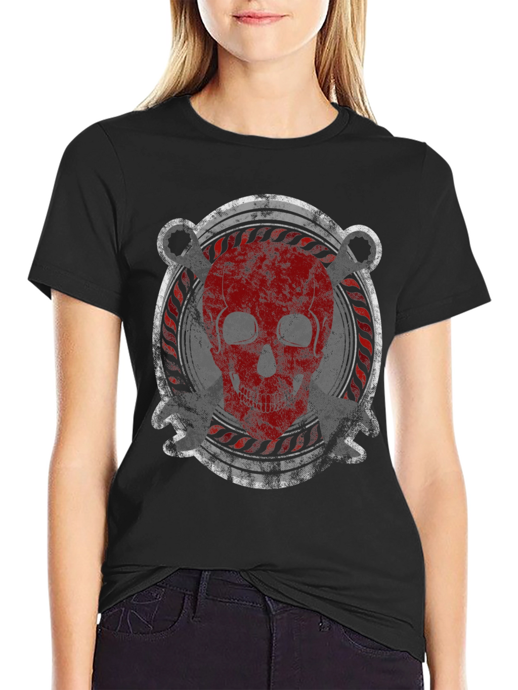 Skull & Wrenches Graphic T-Shirt - Mens Black Tee