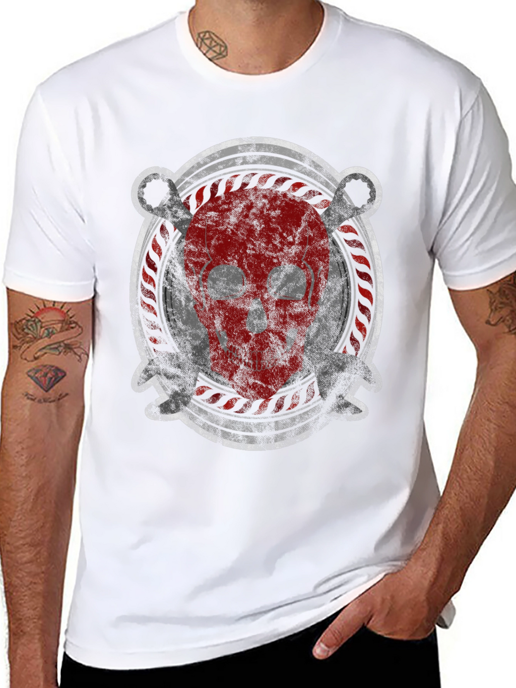 Skull & Wrenches Graphic T-Shirt - Mens Black Tee
