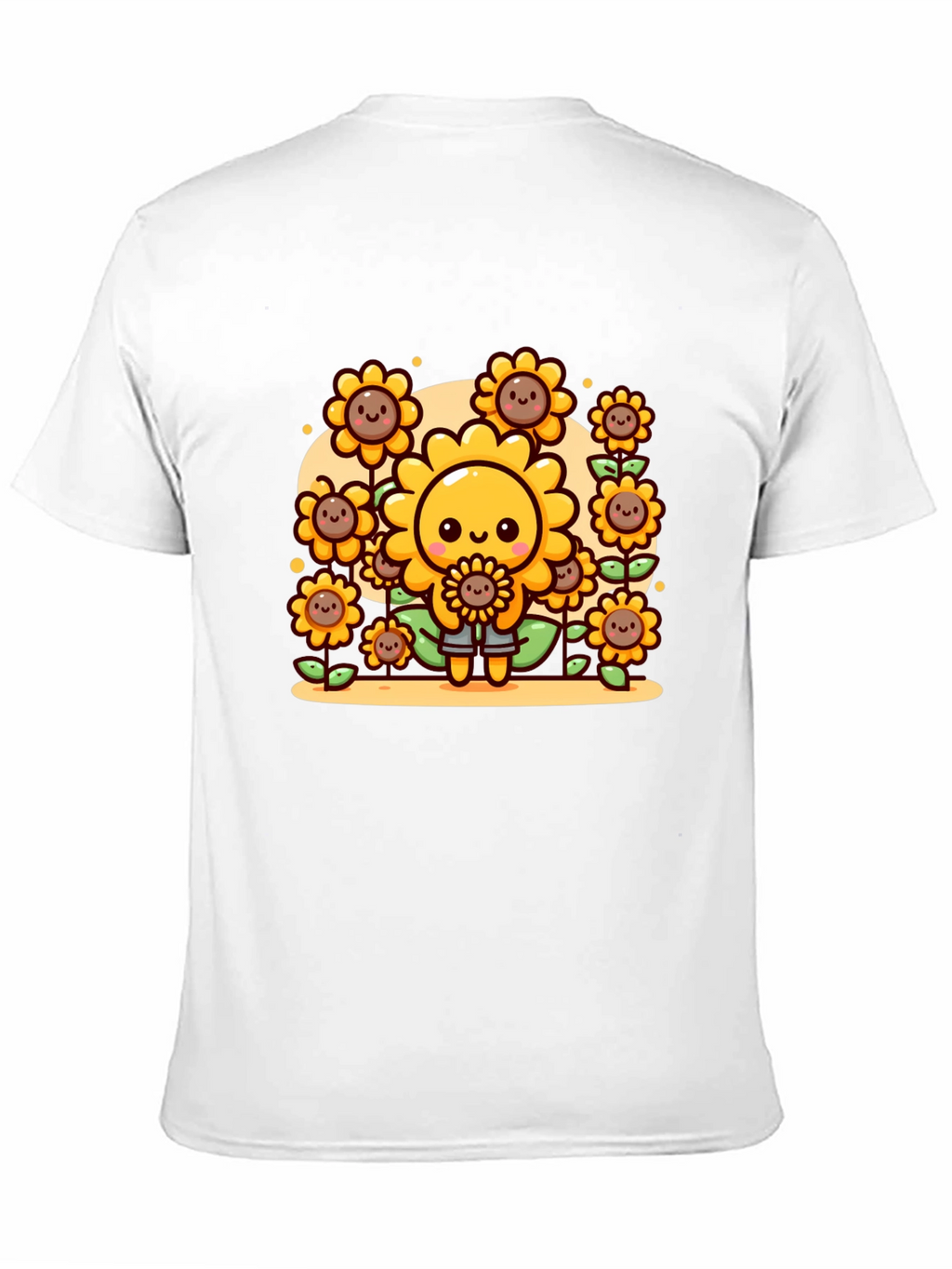 Cute Cartoon Sunflower Graphic T-Shirt