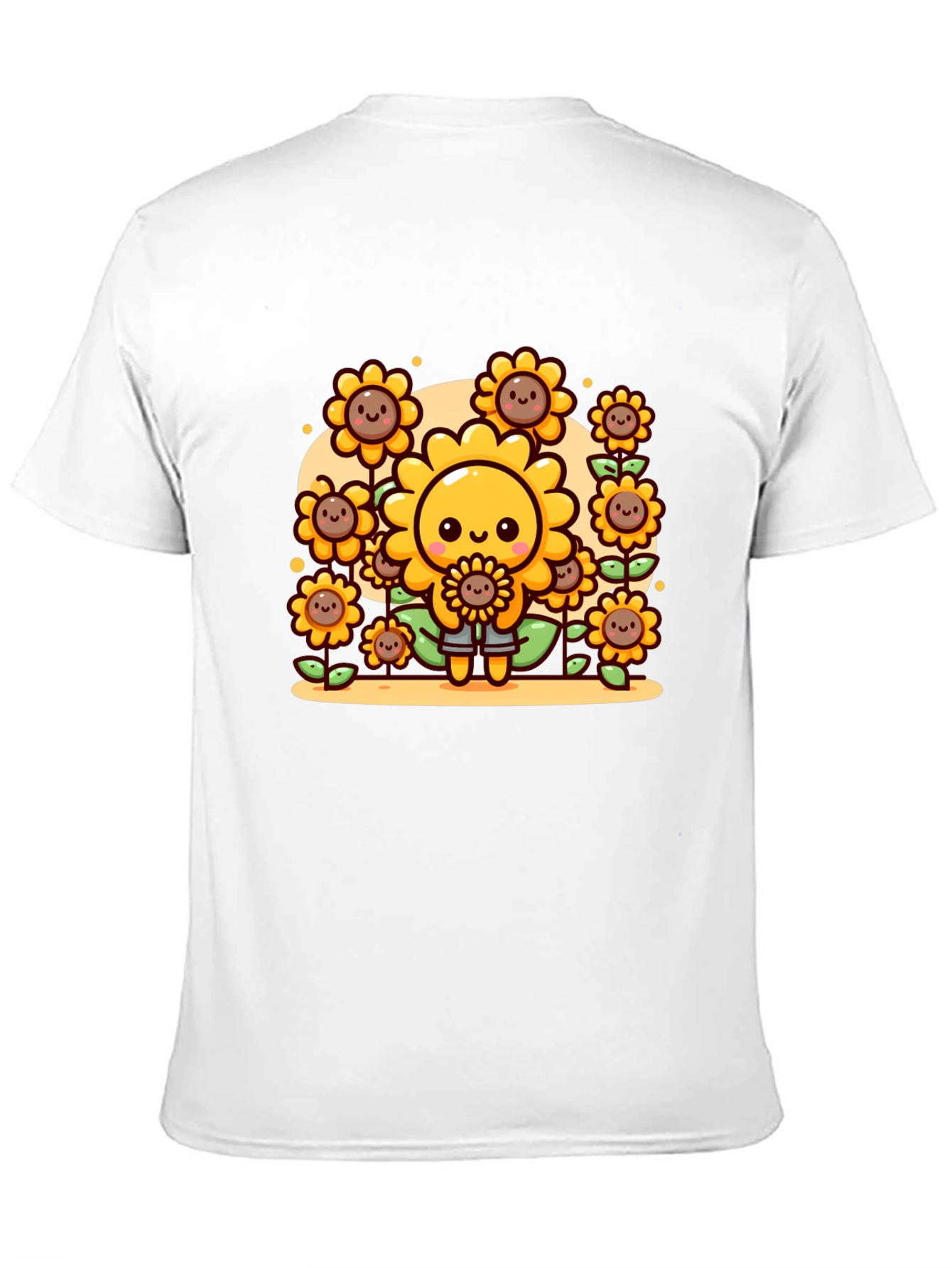 Cute Cartoon Sunflower Graphic T-Shirt