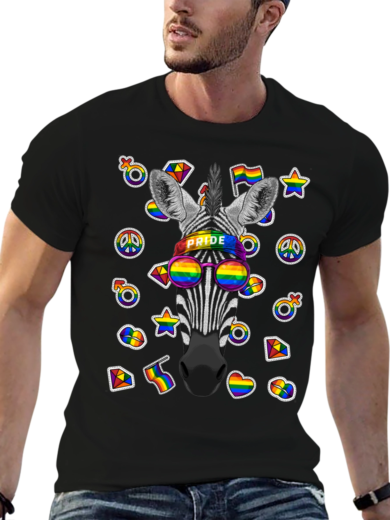 Pride Zebra T-Shirt - Colorful LGBTQ+ Design