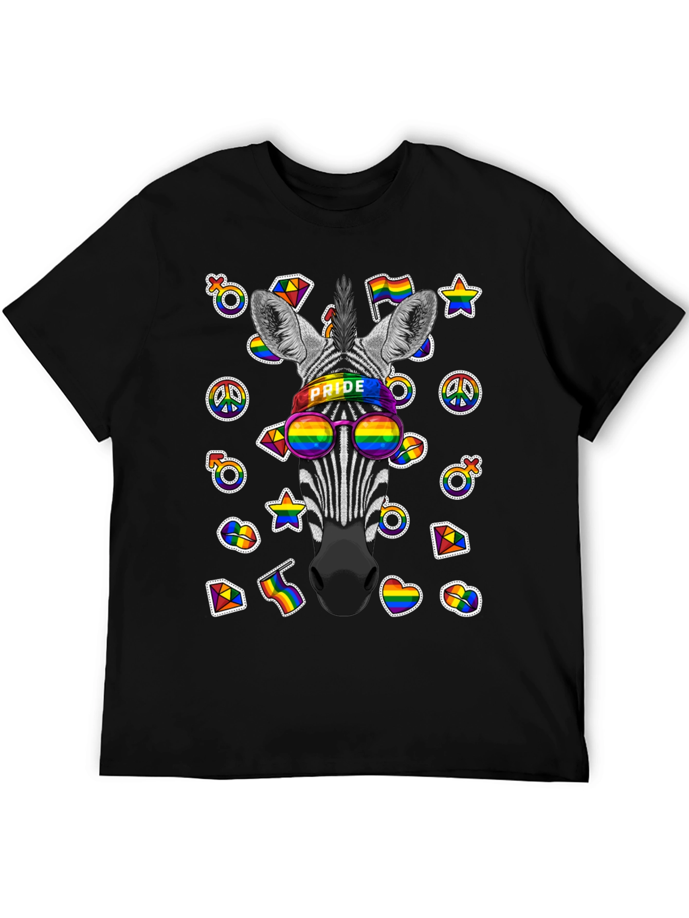 Pride Zebra T-Shirt - Colorful LGBTQ+ Design