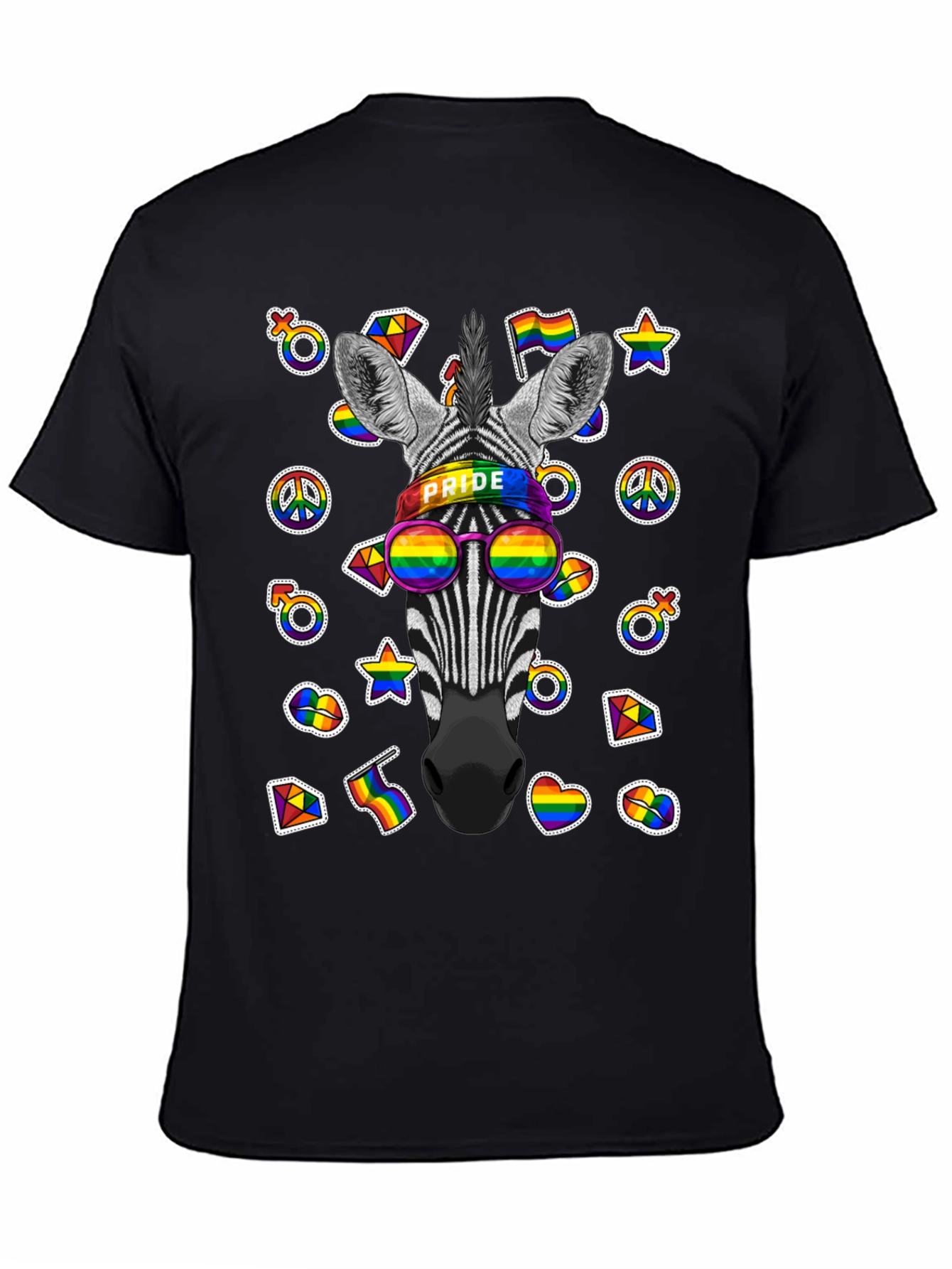 Pride Zebra T-Shirt - Colorful LGBTQ+ Design
