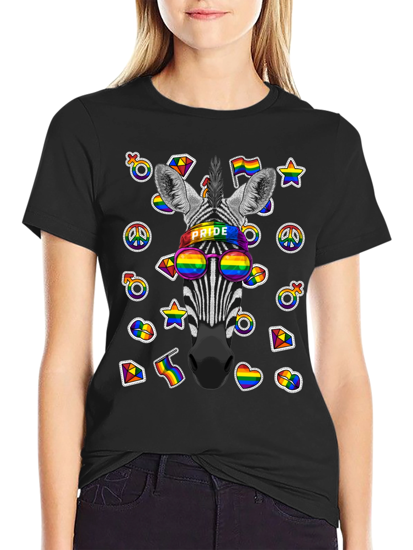 Pride Zebra T-Shirt - Colorful LGBTQ+ Design